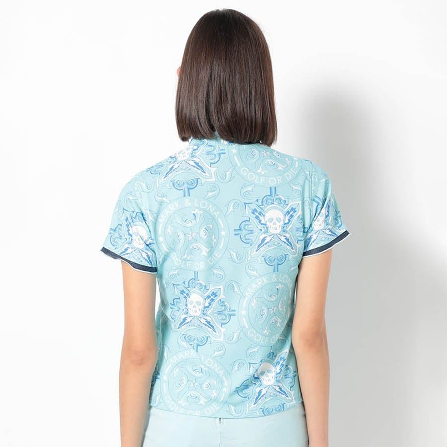 Áo thun nữ cổ tròn tay ngắn Victoria Mock Neck MLW-4B-AA05 Sax | MARK