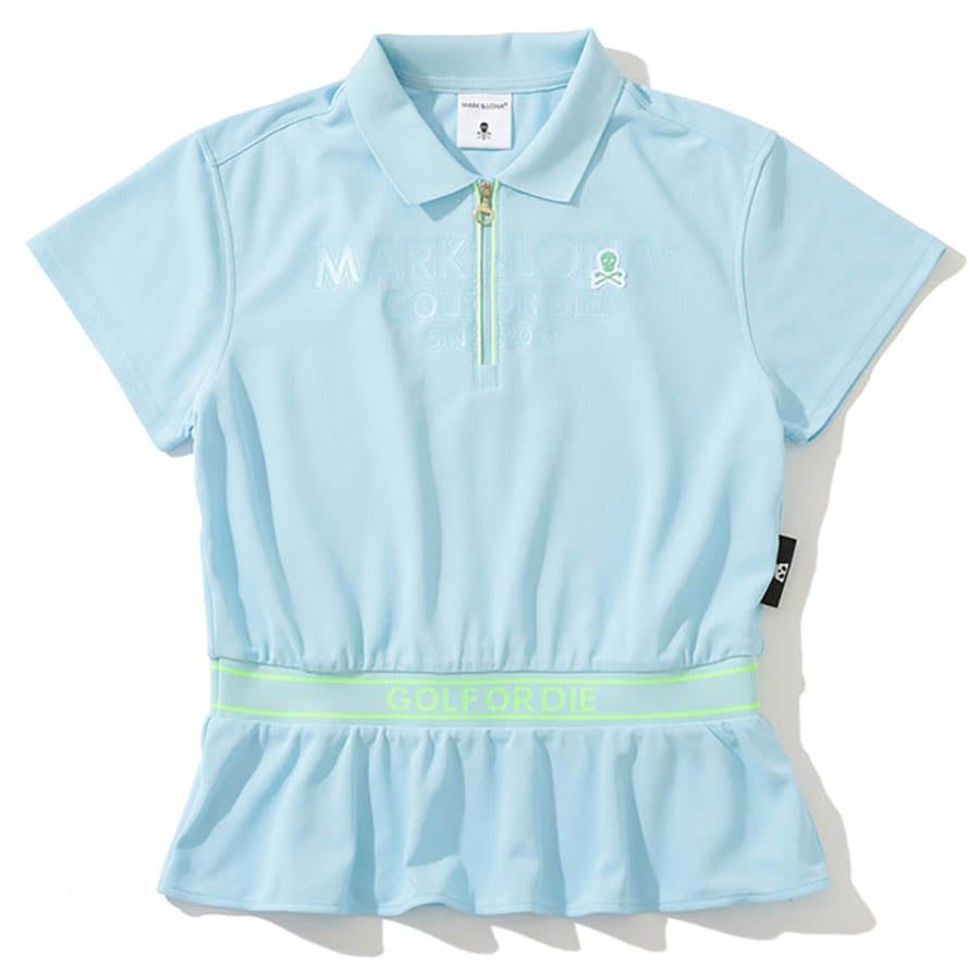Áo golf nữ tay ngắn Draw Zip MLW-4B-AP04 Lt Blue | MARK & LONA