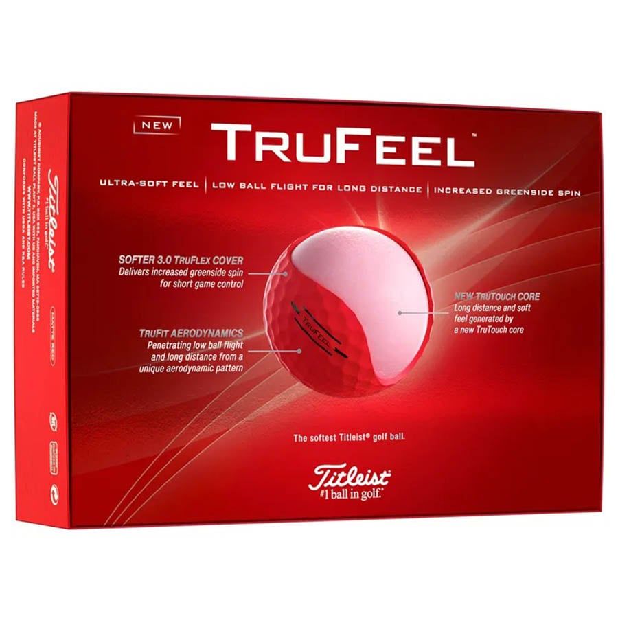Hộp 12 bóng golf TruFeel 2 lớp 2024 Matte Red | Titleist