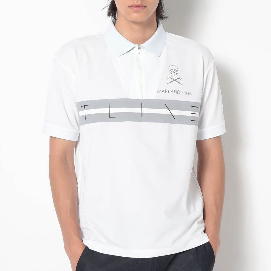 Áo golf nam tay ngắn PZL Zip Polo MXM-4B-AP02 White | MARK & LONA