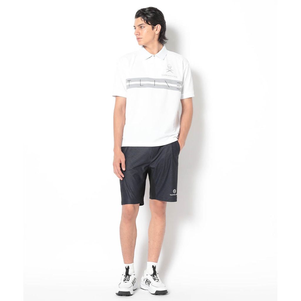 Áo golf nam tay ngắn PZL Zip Polo MXM-4B-AP02 White | MARK & LONA