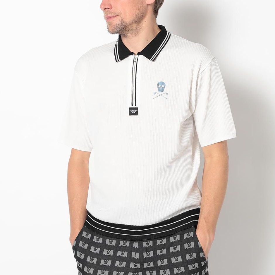 Áo golf nam tay ngắn Synth Knit MLM-4A-AP03 White | MARK & LONA