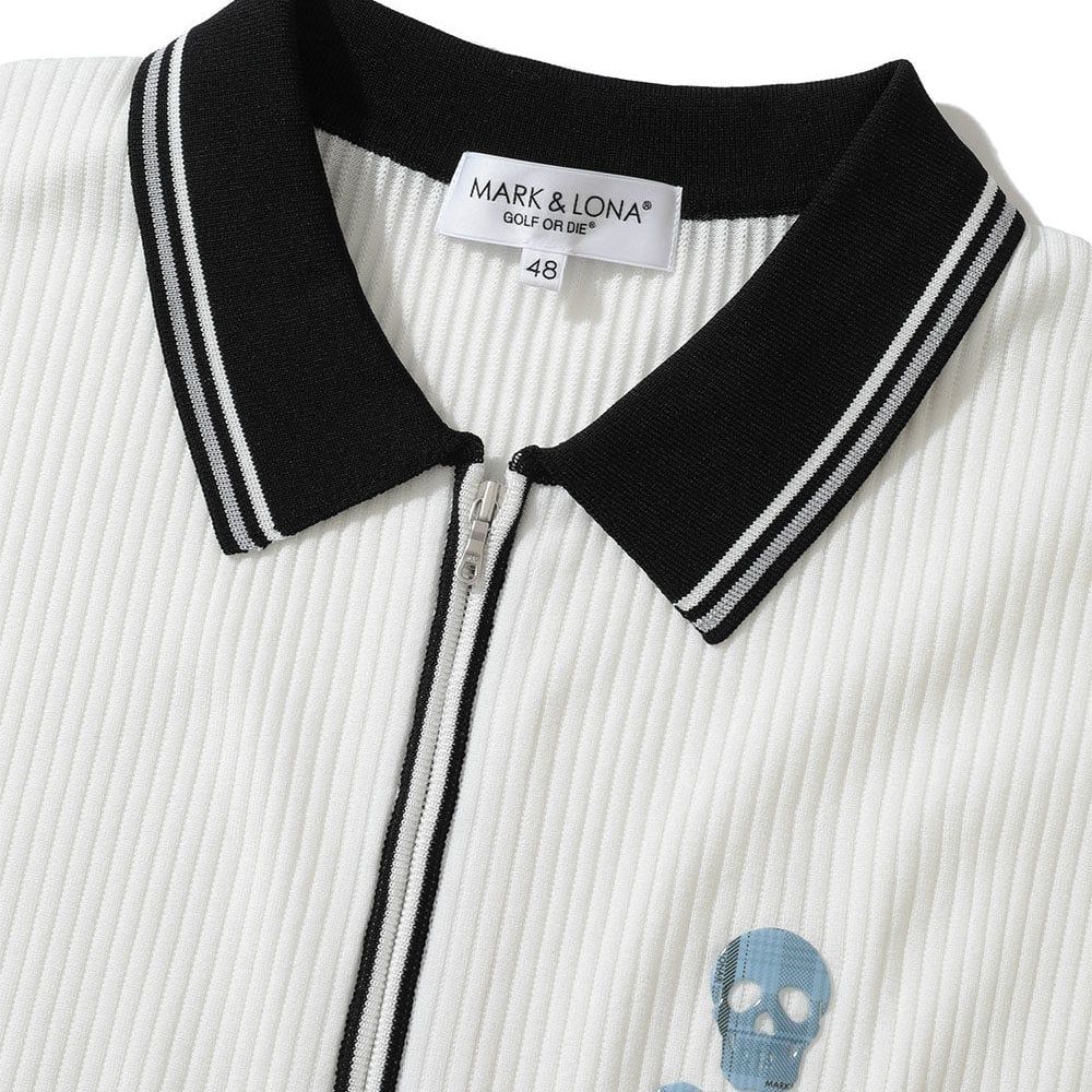 Áo golf nam tay ngắn Synth Knit MLM-4A-AP03 White | MARK & LONA