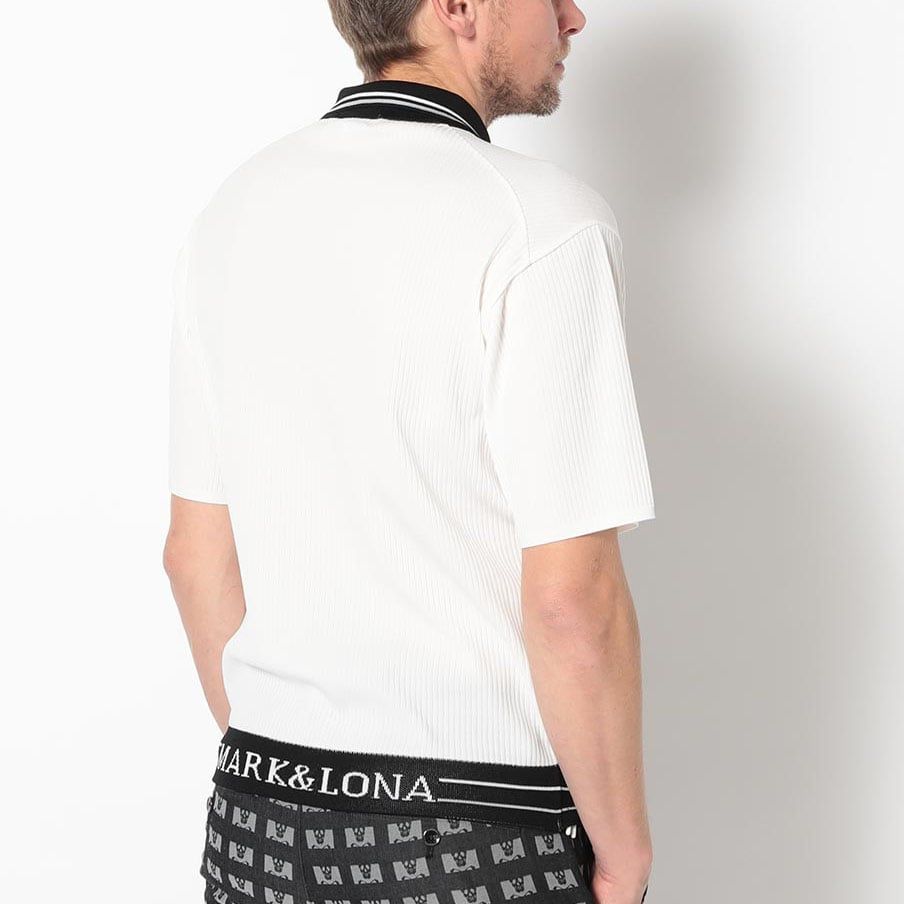 Áo golf nam tay ngắn Synth Knit MLM-4A-AP03 White | MARK & LONA