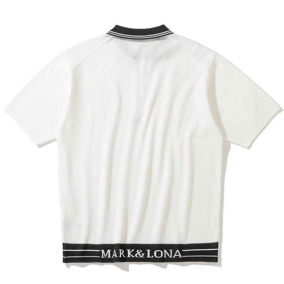 Áo golf nam tay ngắn Synth Knit MLM-4A-AP03 White | MARK & LONA