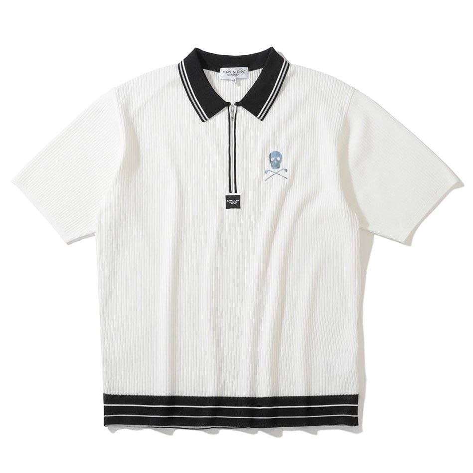 Áo golf nam tay ngắn Synth Knit MLM-4A-AP03 White | MARK & LONA