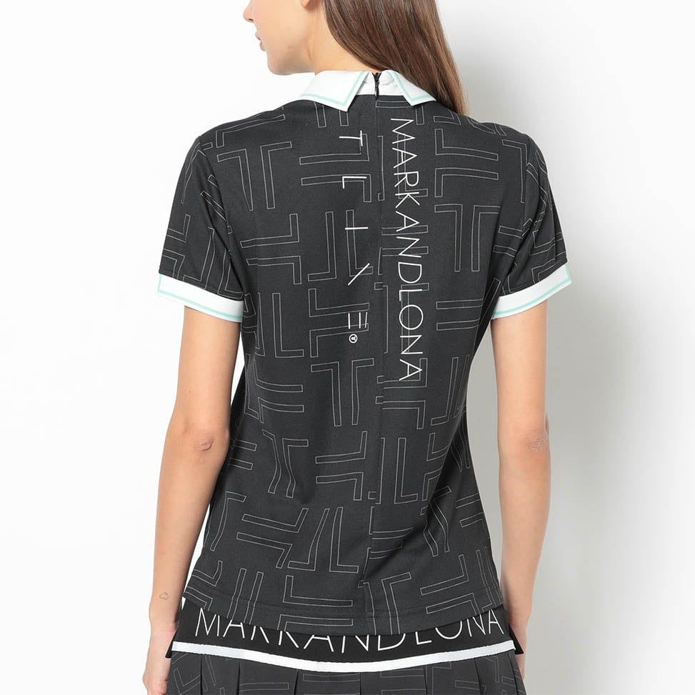 Áo golf nữ tay ngắn Zip OVL MXW-4B-AP01 Black | MARK & LONA