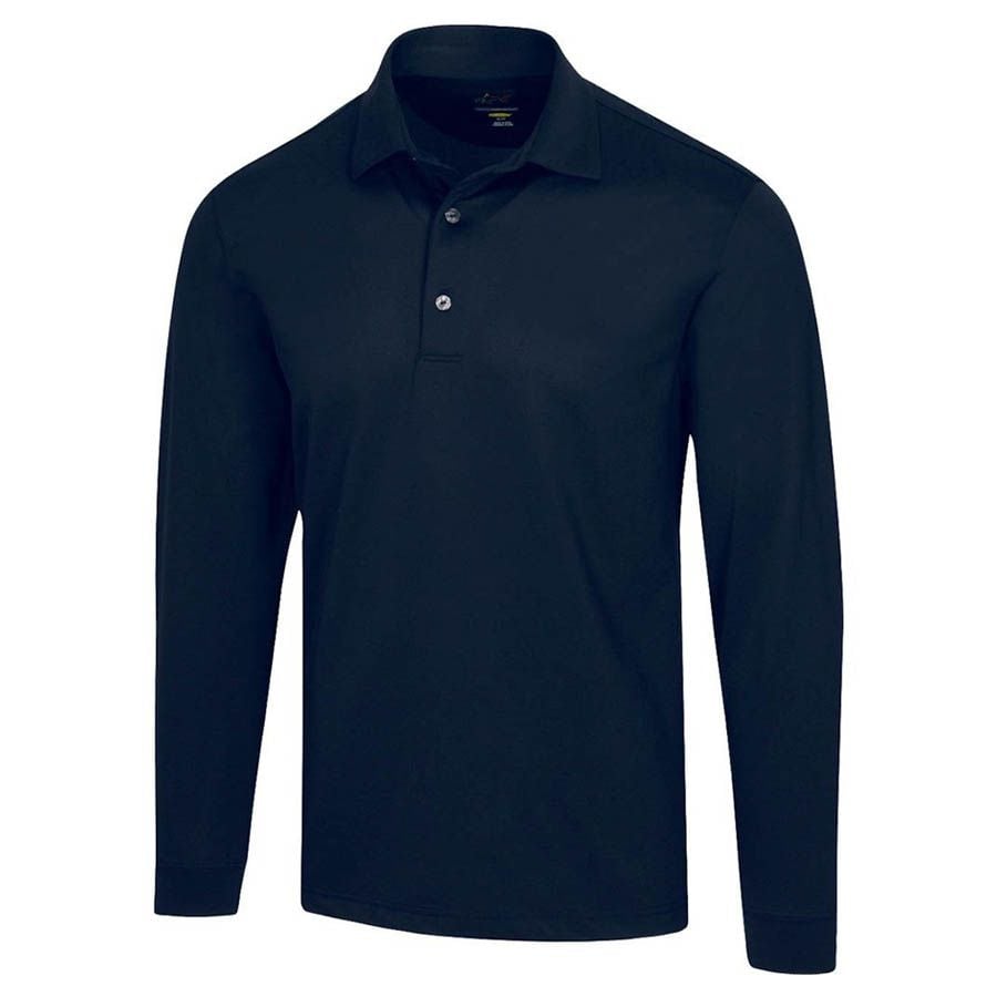Áo golf nam tay dày G7S22K980_BLK LONG SLEEVE FREEDOM PIQUE POLO - Bla