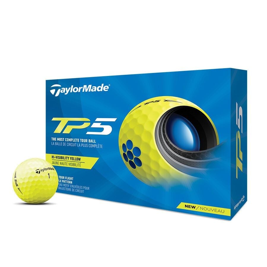 Hộp 12 bóng golf TP5 Vàng 2021 | TaylorMadeHộp 12 bóng golf TM21 TP5 YLW GLB dz| TaylorMade